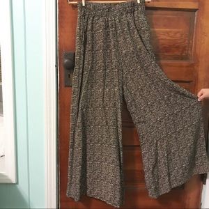 Anthropologie wide leg printed silk pants